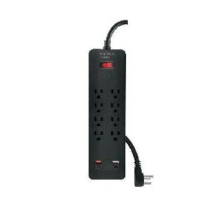 MULTICONTACTO 8 ENTRADAS, 2 USB A + 2 USB C, NEGRO